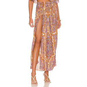 L'Academie 'Wildler' Brown Chiffon Midi Skirt Size M - NWT